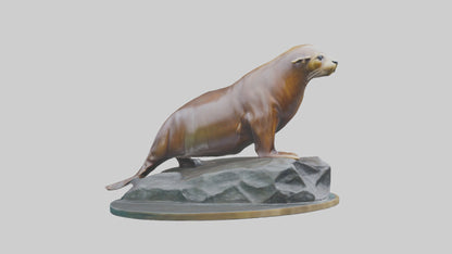 3D model Sea Lion statue model VR / AR / low-poly