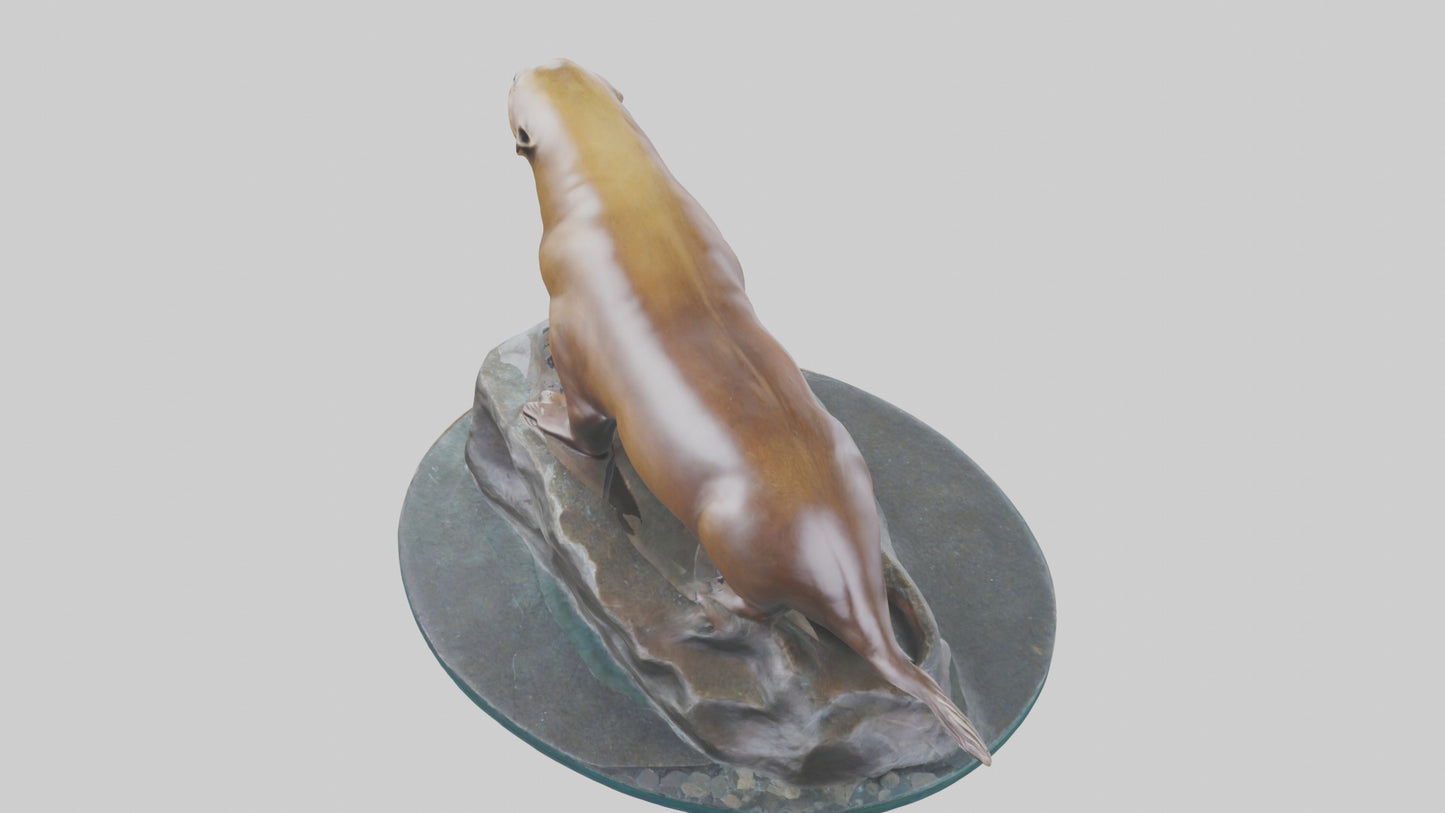 3D model Sea Lion statue model VR / AR / low-poly