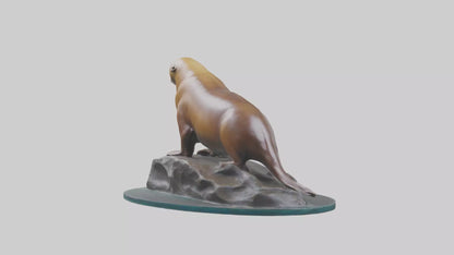 3D model Sea Lion statue model VR / AR / low-poly