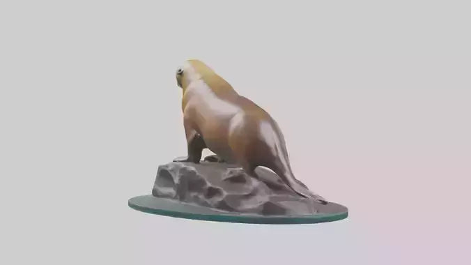 3D model Sea Lion statue model VR / AR / low-poly