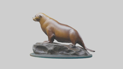 3D model Sea Lion statue model VR / AR / low-poly