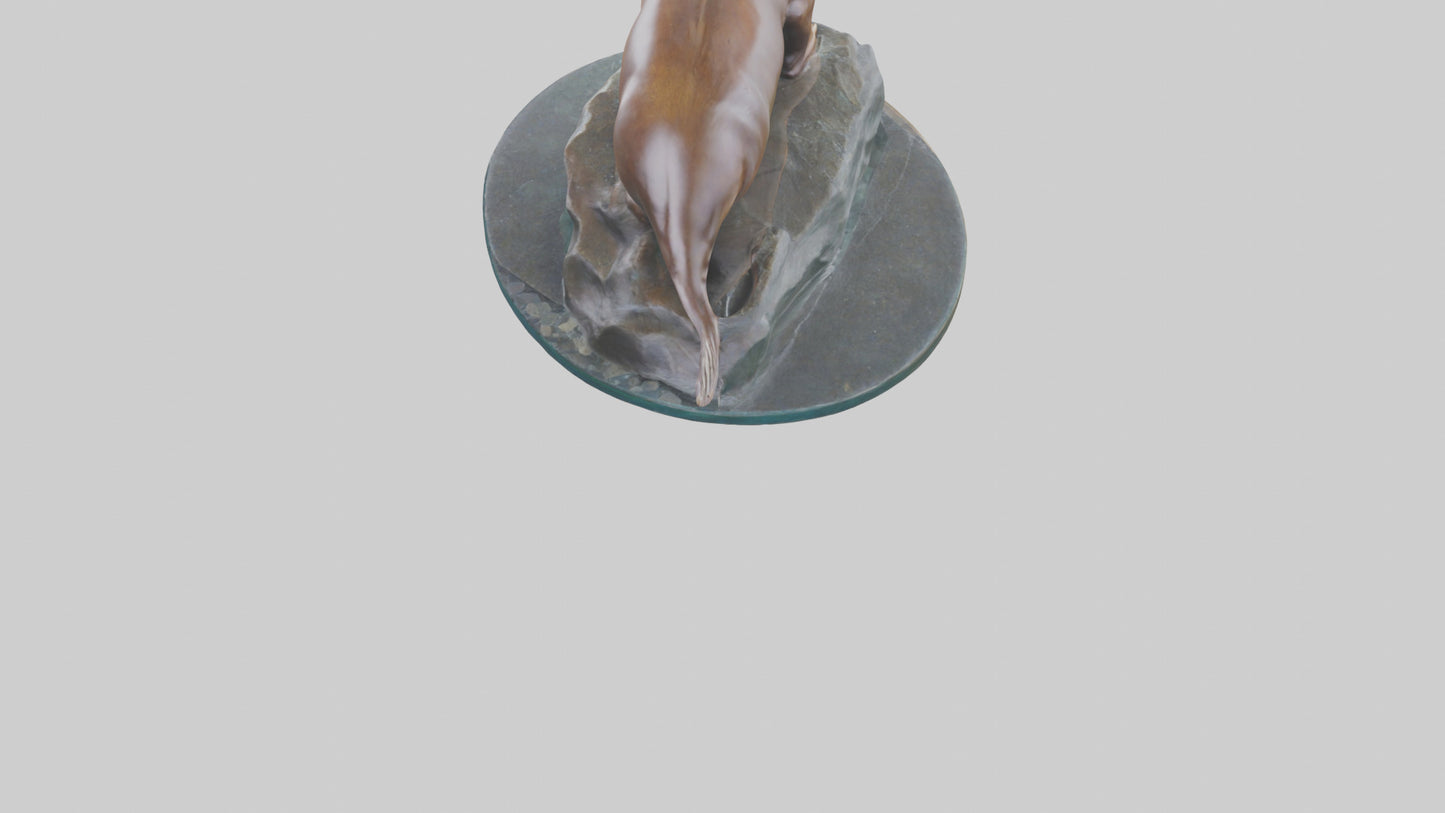 3D model Sea Lion statue model VR / AR / low-poly