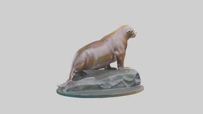 3D model Sea Lion statue model VR / AR / low-poly