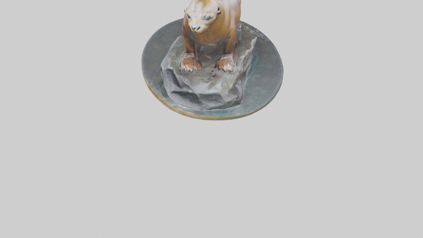 3D model Sea Lion statue model VR / AR / low-poly