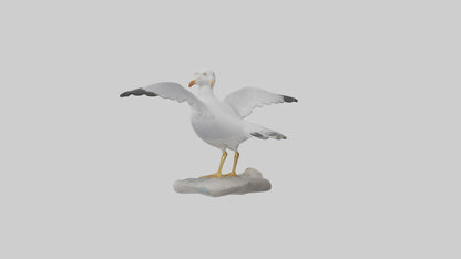 Seagull Figurine model VR / AR / low-poly
