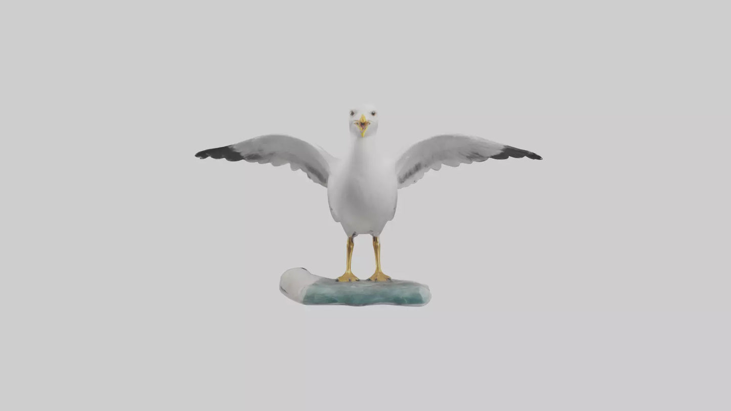 Seagull Figurine model VR / AR / low-poly
