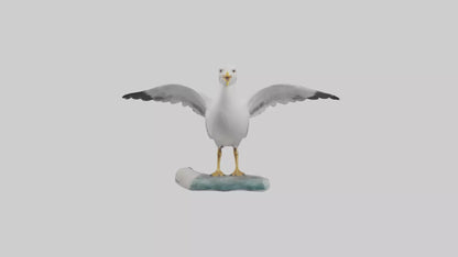 Seagull Figurine model VR / AR / low-poly