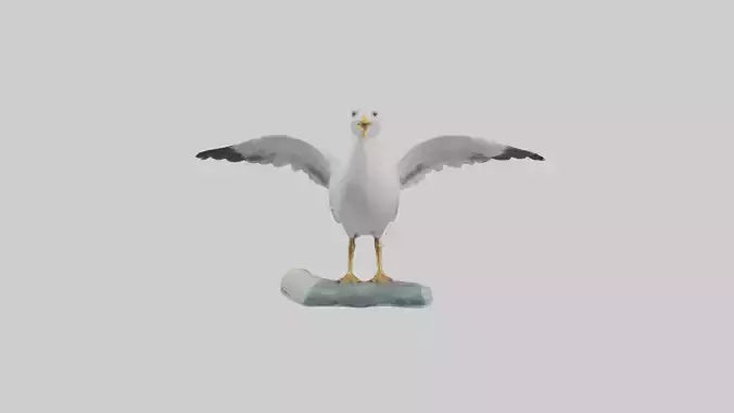 Seagull Figurine model VR / AR / low-poly