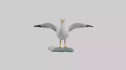 Seagull Figurine model VR / AR / low-poly
