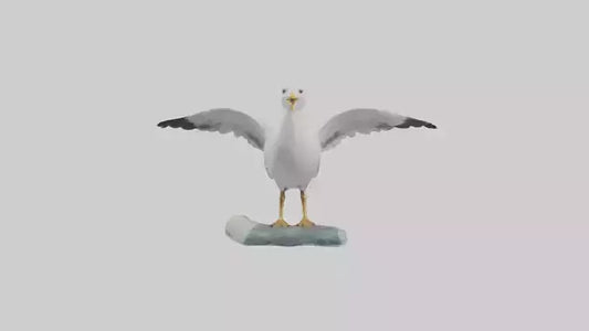 Seagull Figurine model VR / AR / low-poly