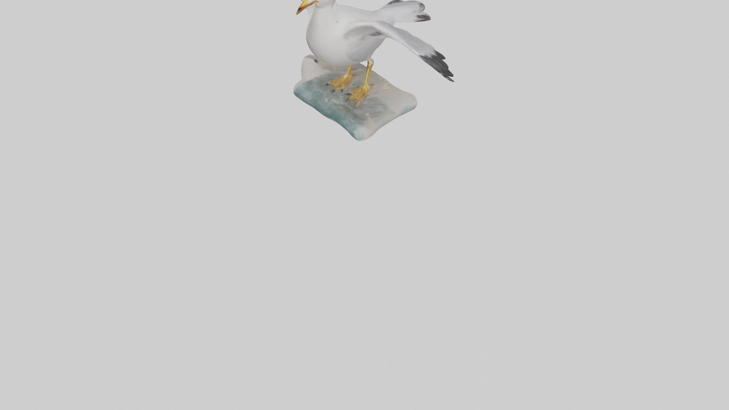 Seagull Figurine model VR / AR / low-poly