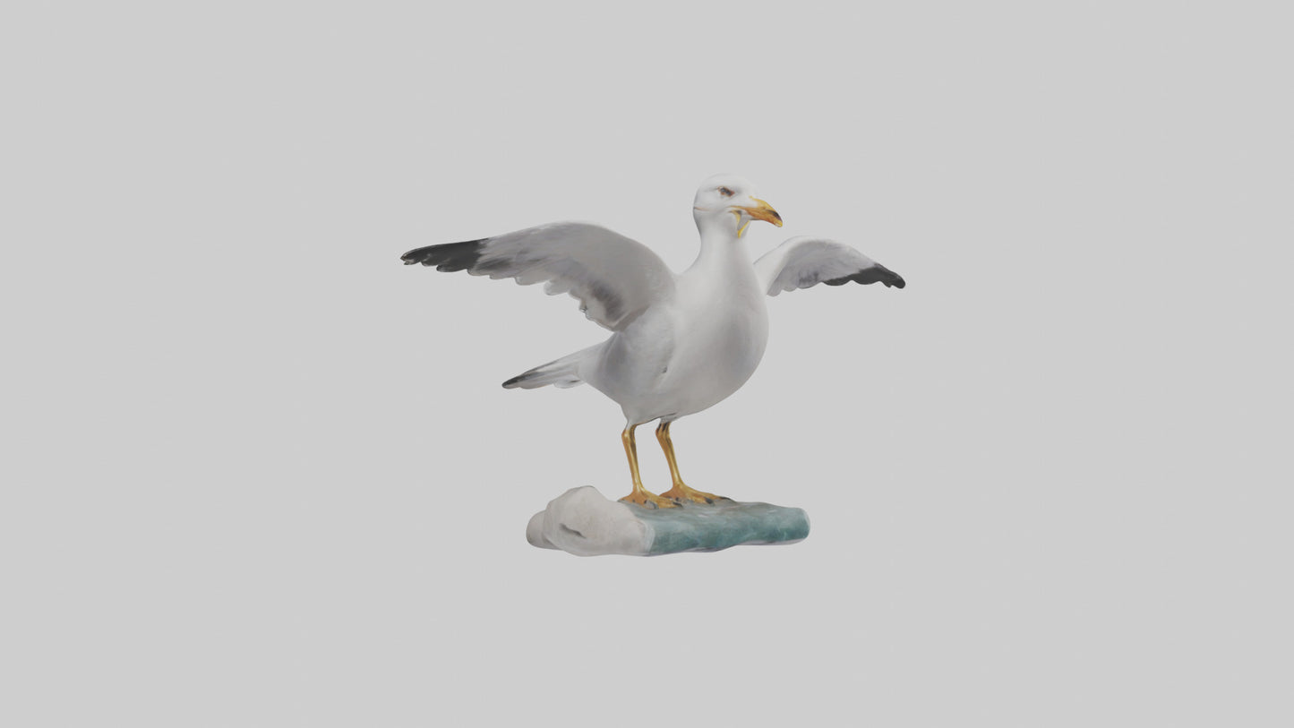 Seagull Figurine model VR / AR / low-poly