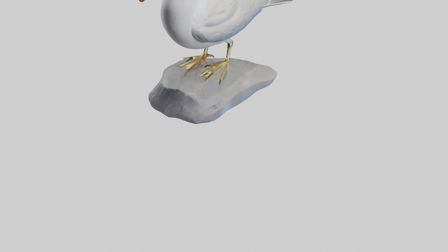 3D model Seagull statue model VR / AR / low-poly