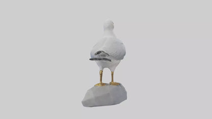 3D model Seagull statue model VR / AR / low-poly