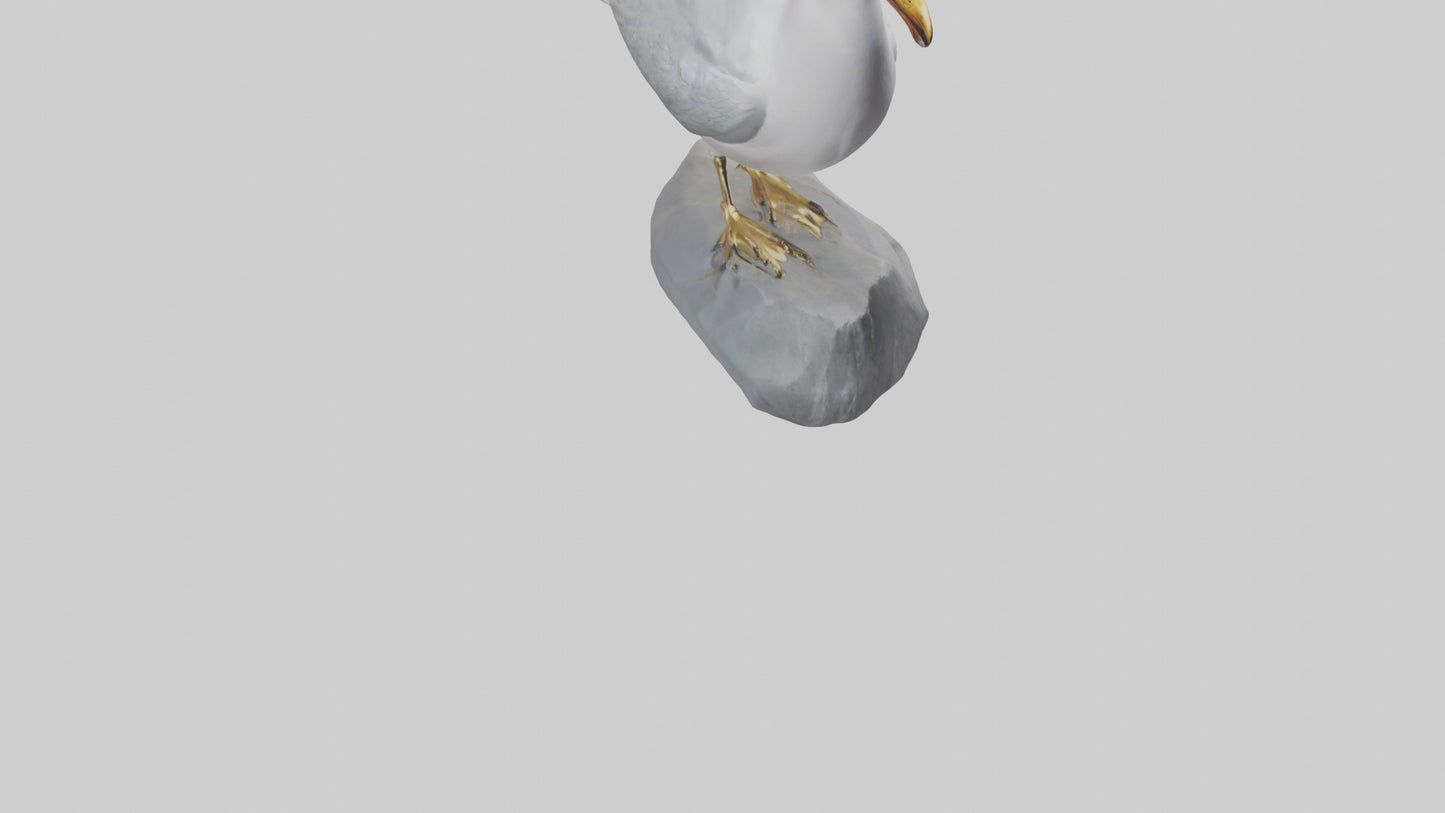 3D model Seagull statue model VR / AR / low-poly