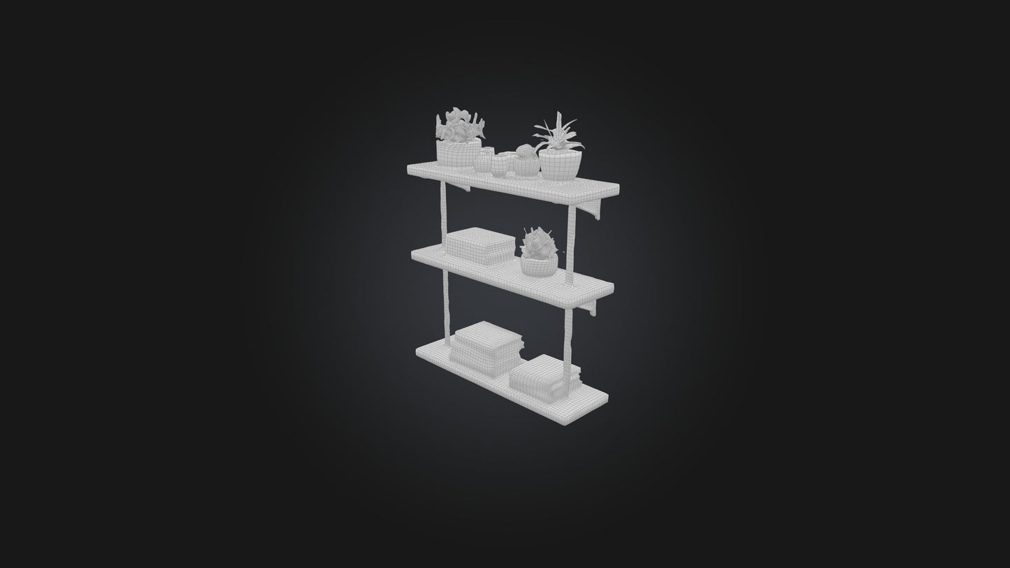 3D model Shelf VR / AR / low-poly