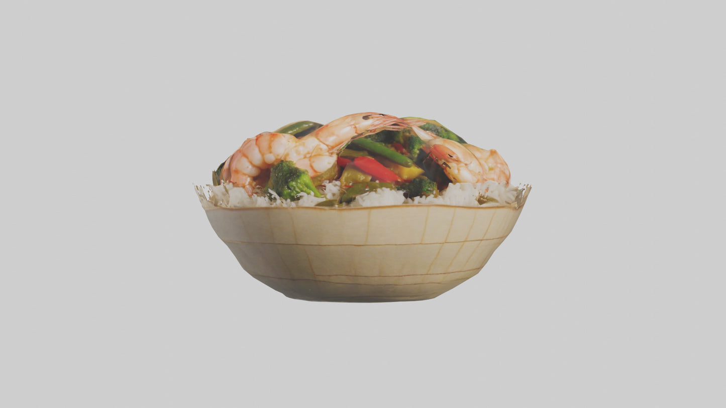 Shrimp stirfry model 3D model