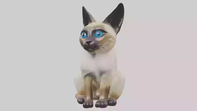 Siamese Cat statue model 3D model