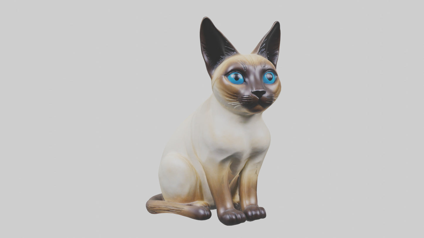 Siamese Cat statue model 3D model
