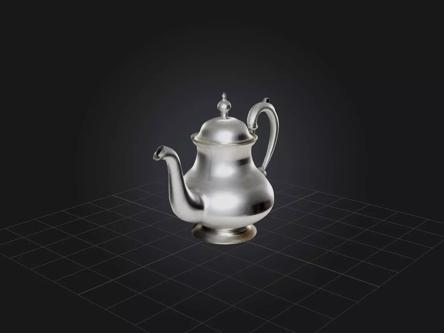 3D model Silver Teapot Model VR / AR / low-poly