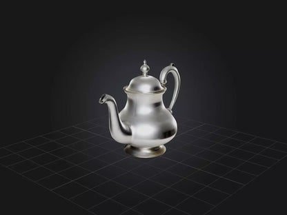 3D model Silver Teapot Model VR / AR / low-poly