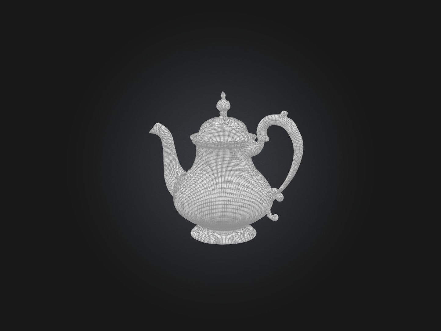 3D model Silver Teapot Model VR / AR / low-poly
