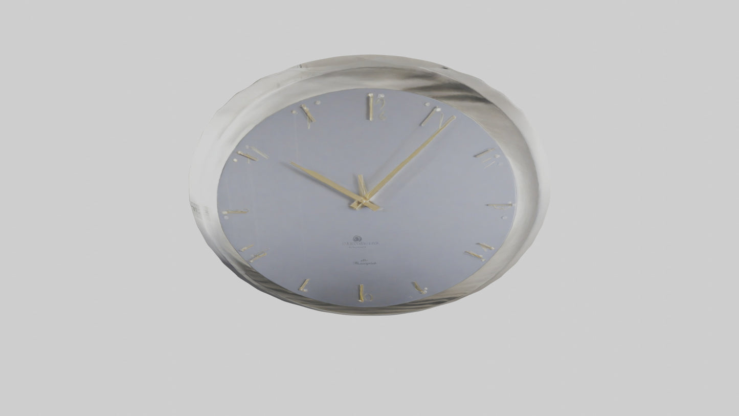 SilverPlated Wall Clock model 3D model
