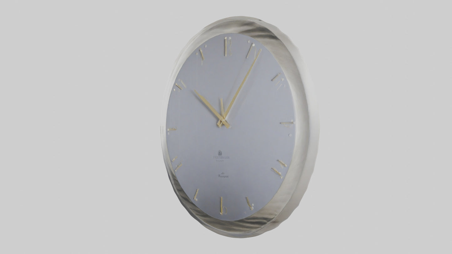 SilverPlated Wall Clock model 3D model