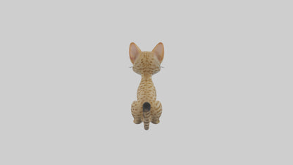3D model Sitting Ocicat Cat model VR / AR / low-poly