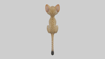 3D model Sitting Ocicat Cat model VR / AR / low-poly
