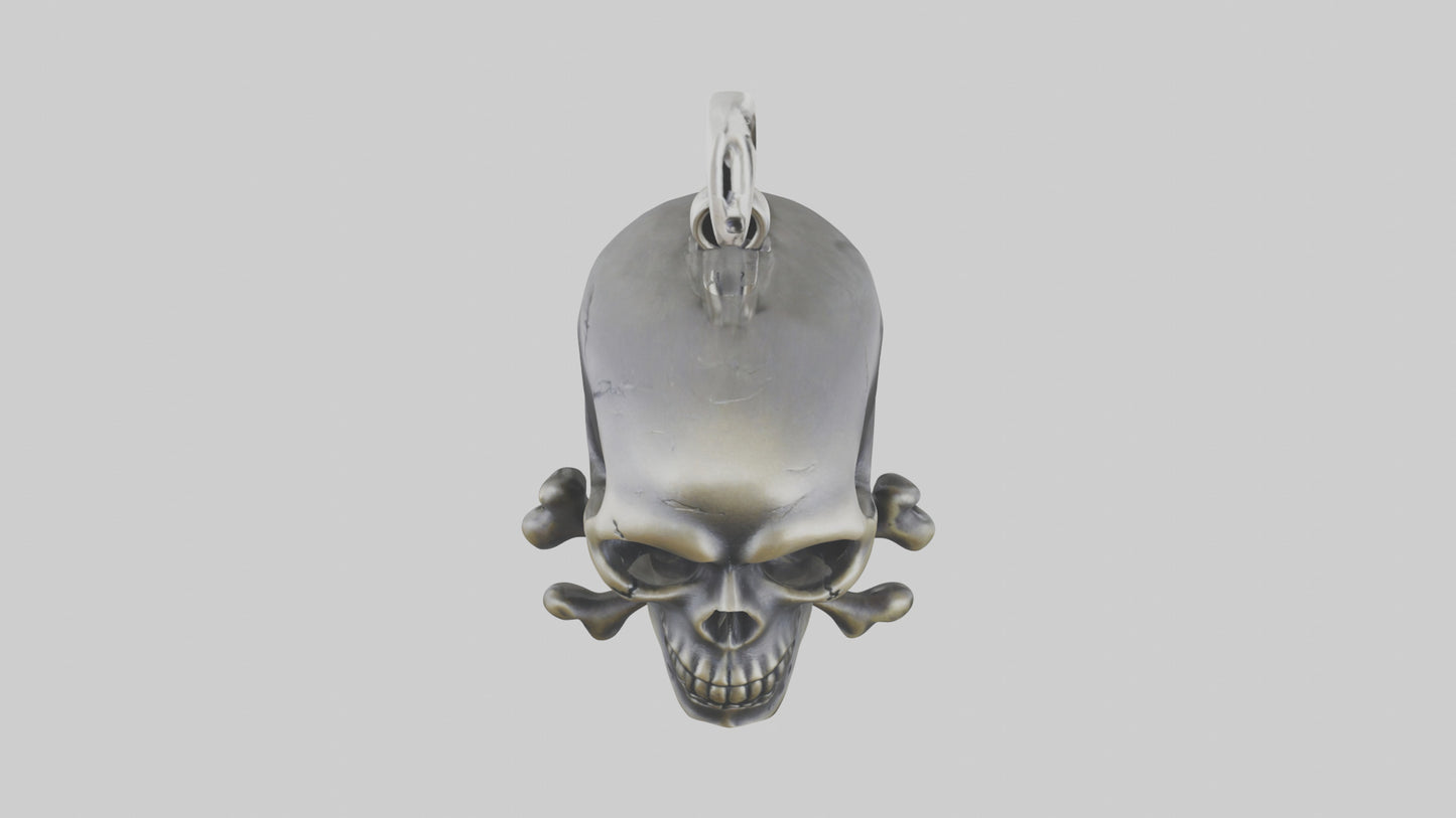Skull and crossbones keychain model 3D model