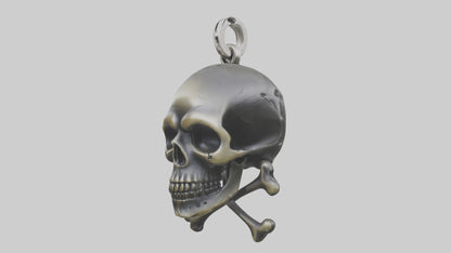 Skull and crossbones keychain model 3D model