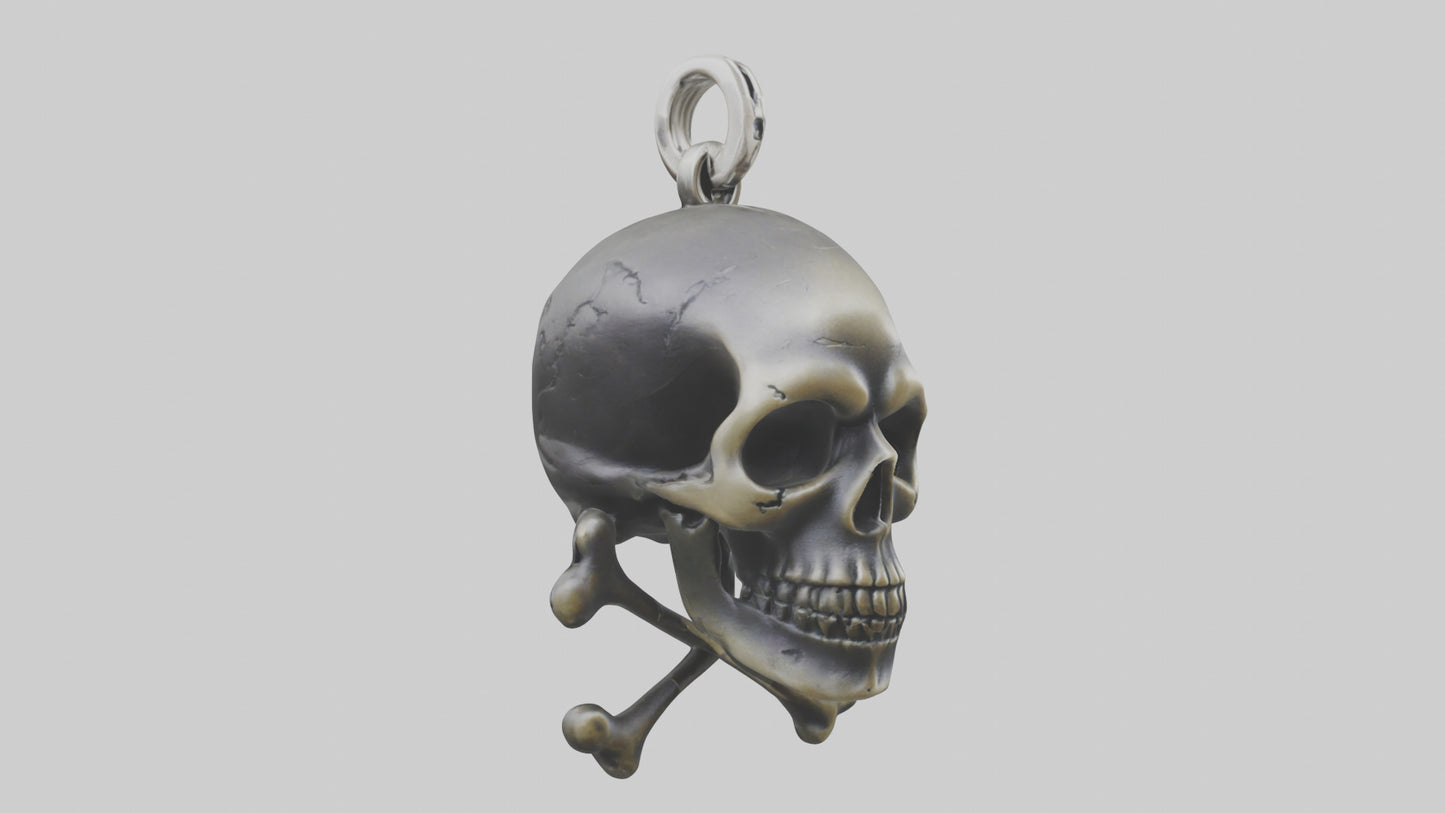 Skull and crossbones keychain model 3D model