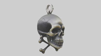 Skull and crossbones keychain model 3D model