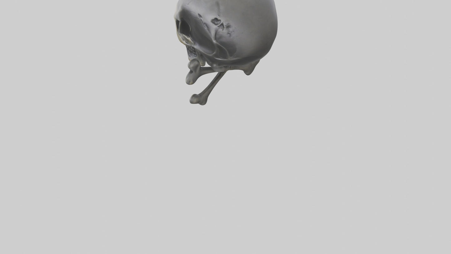 Skull and crossbones keychain model 3D model