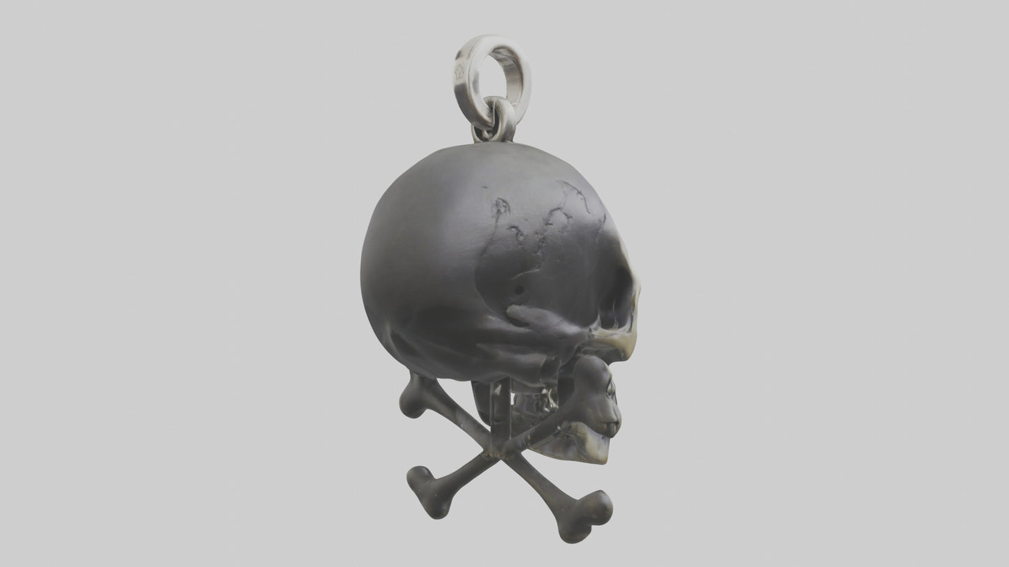 Skull and crossbones keychain model 3D model