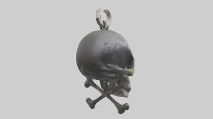 Skull and crossbones keychain model 3D model