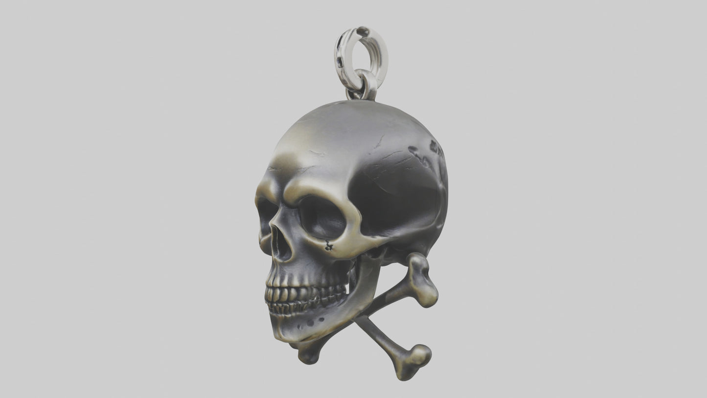 Skull and crossbones keychain model 3D model