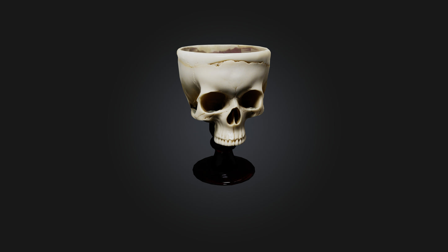 3D model Skull Goblet VR / AR / low-poly