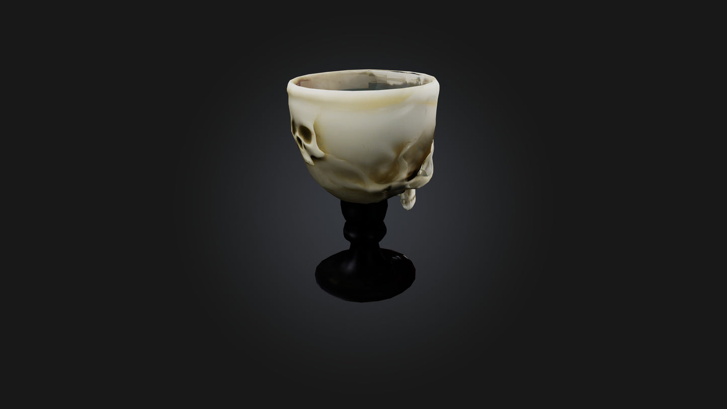 3D model Skull Goblet VR / AR / low-poly