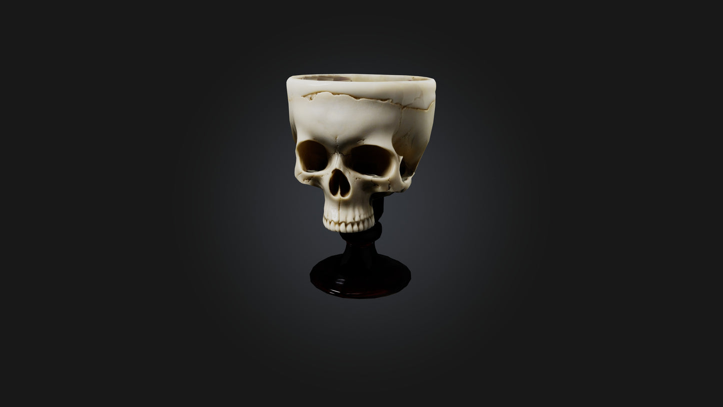 3D model Skull Goblet VR / AR / low-poly