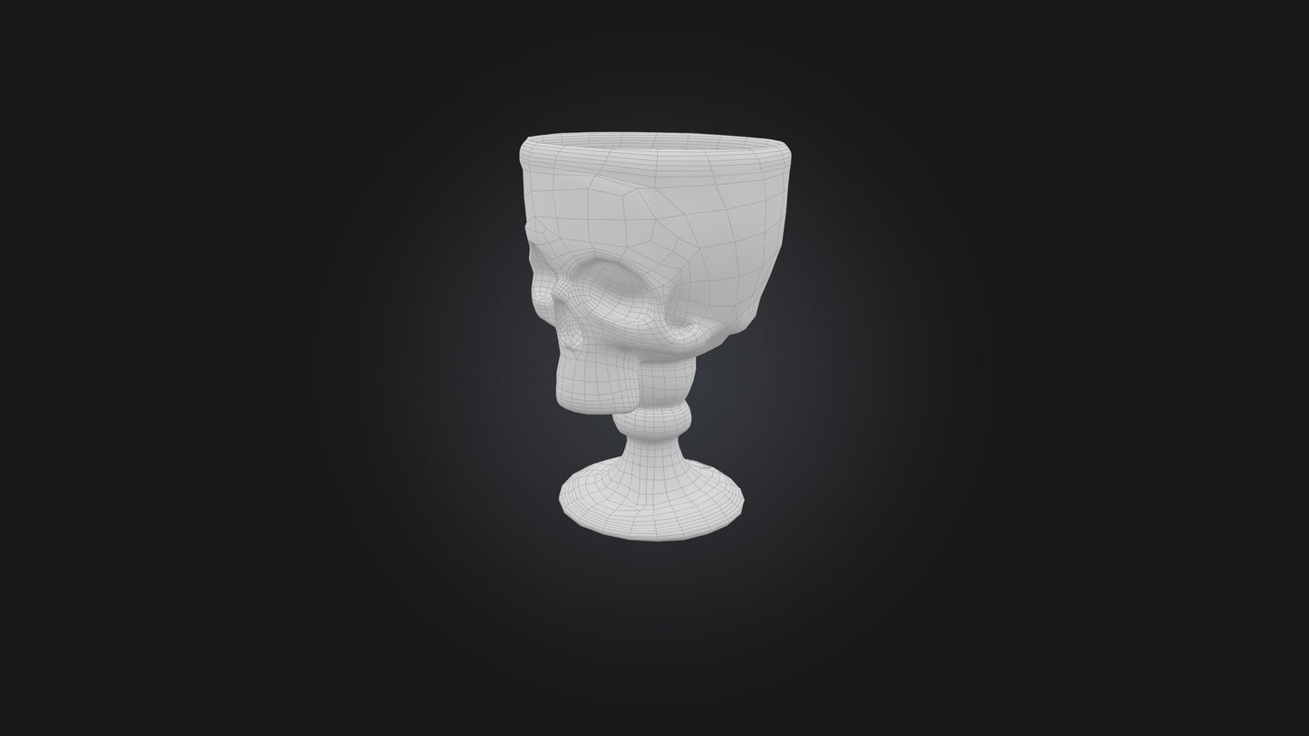 3D model Skull Goblet VR / AR / low-poly