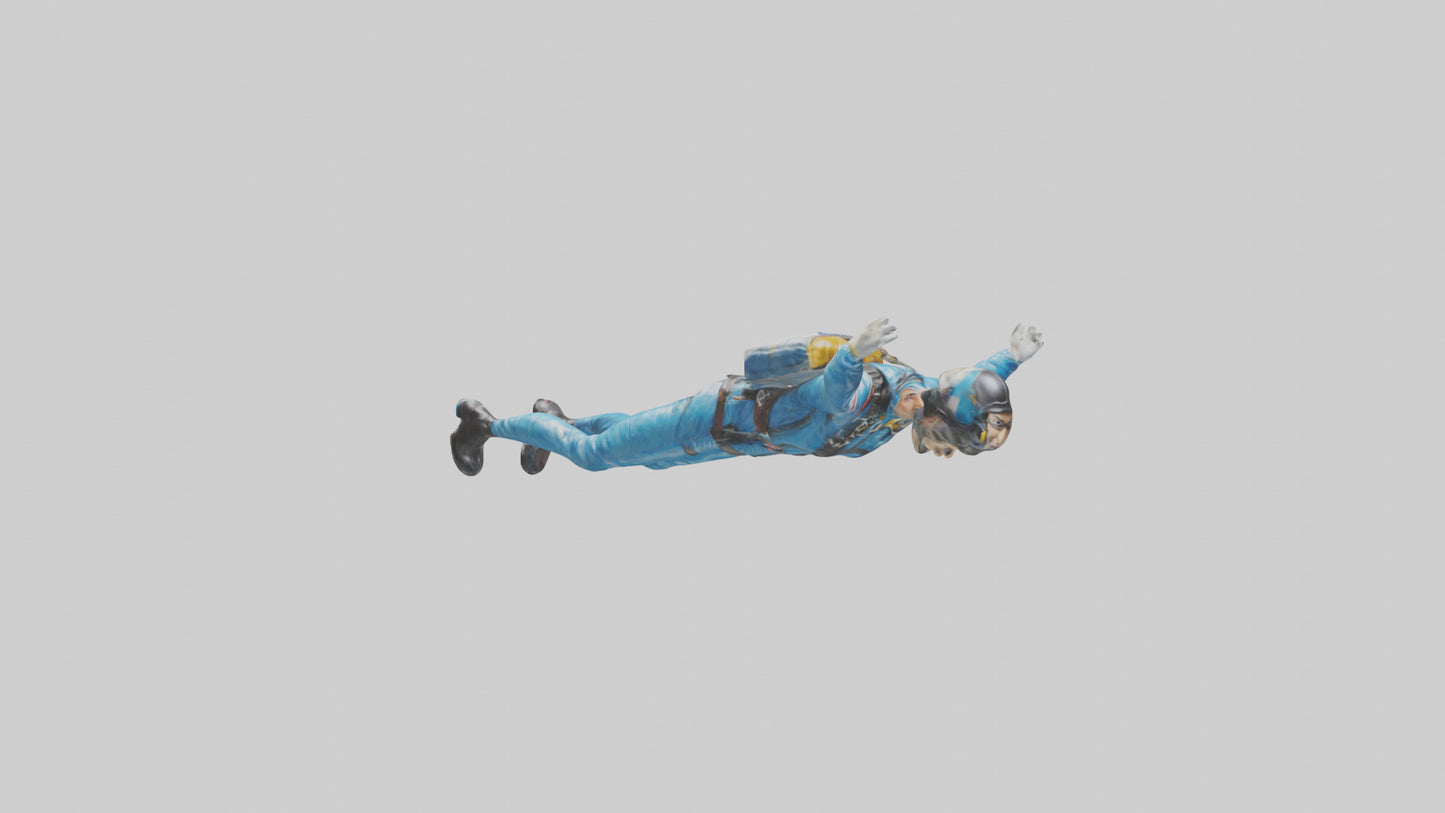 Skydiver in Freefall statue model 3D model