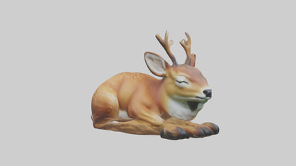 Sleeping Deer Model VR / AR / low-poly