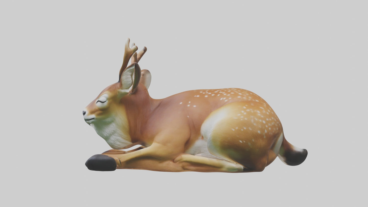 Sleeping Deer Model VR / AR / low-poly