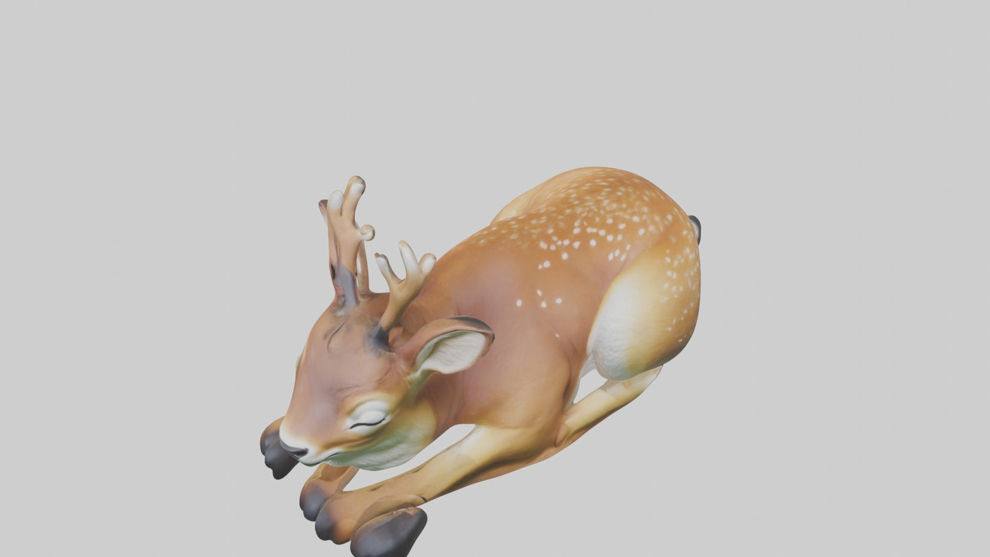 Sleeping Deer Model VR / AR / low-poly