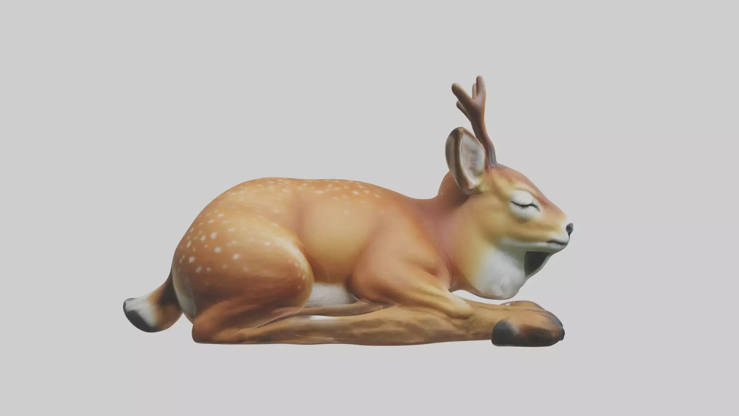 Sleeping Deer Model VR / AR / low-poly