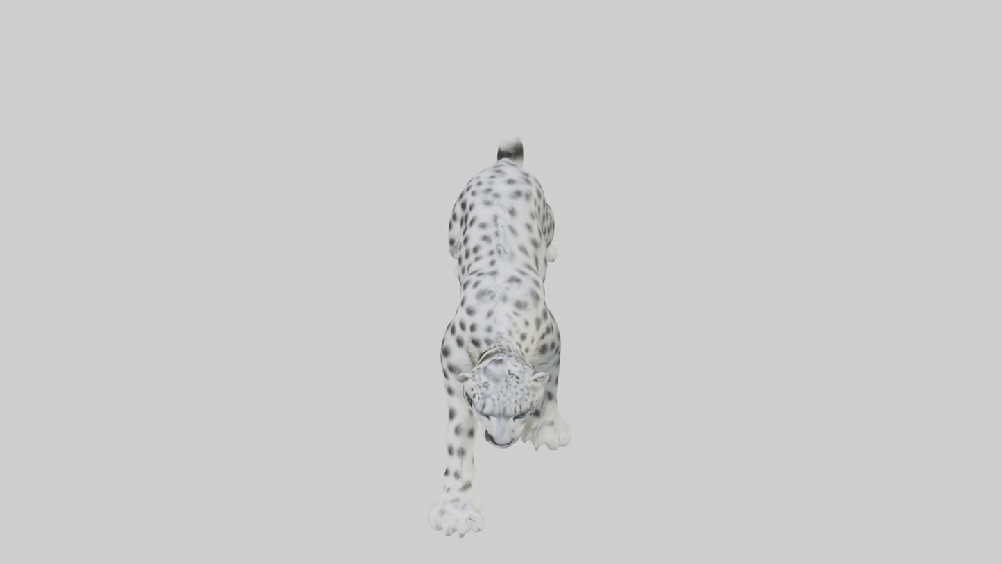 Snow Leopard hunting model 3D model