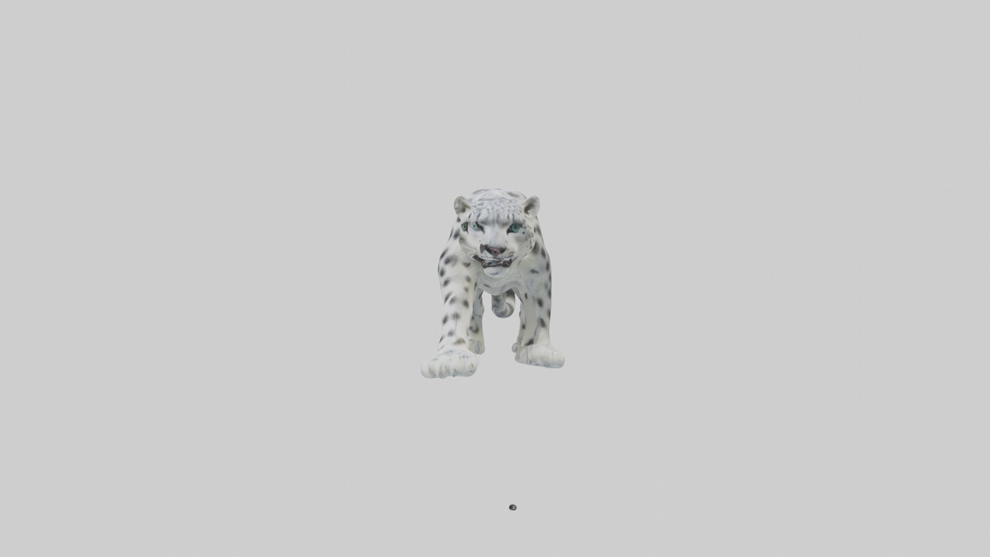 Snow Leopard hunting model 3D model