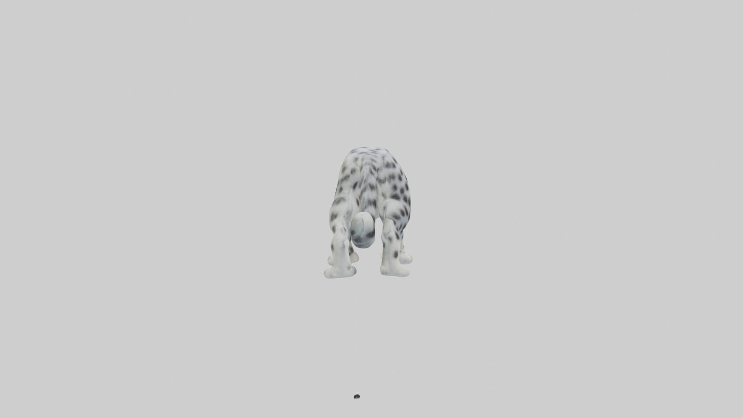Snow Leopard hunting model 3D model